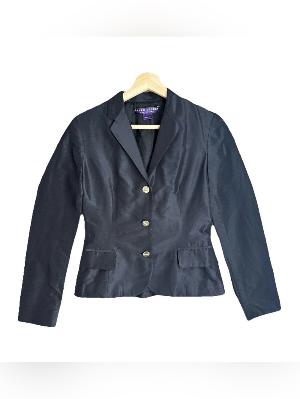 Ralph Lauren Purple Label Women’s Black Silk Blazer 2 Vintage Old Money Luxury